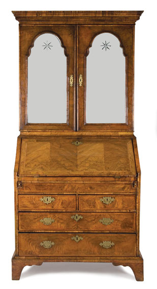 Appraisal: George II Walnut Bureau Cabinet Estimate -