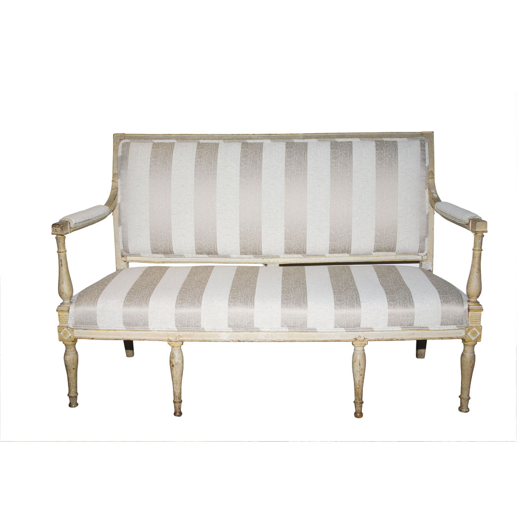 Appraisal: Directoire Style Painted Settee Length inches