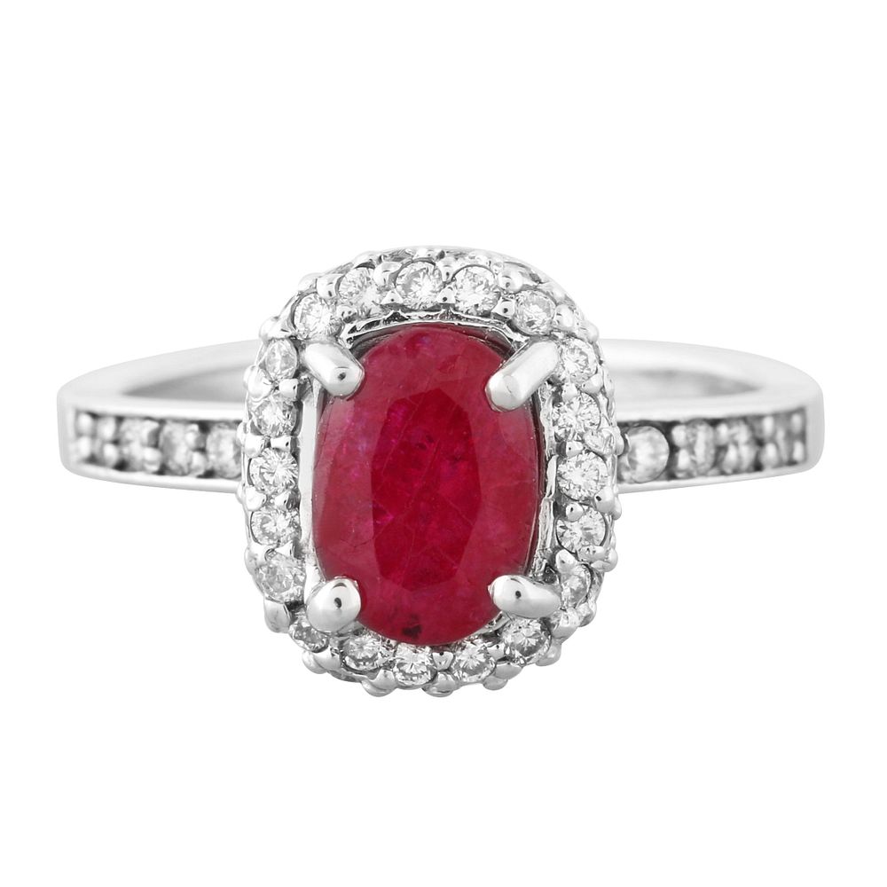 Appraisal: CT RUBY SET IN K SILVER RING CT RUBY SET