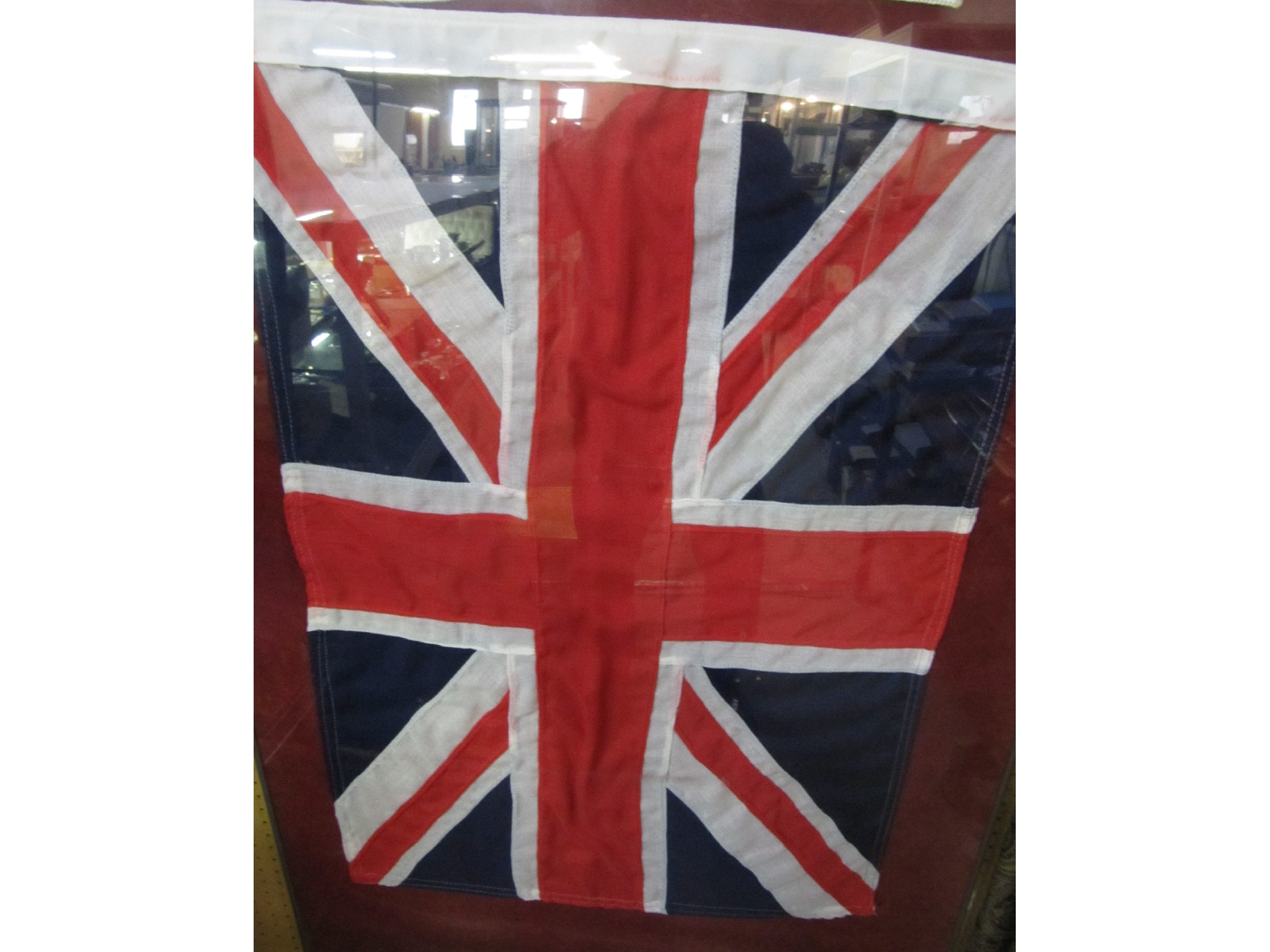 Appraisal: A framed Union Jack flag