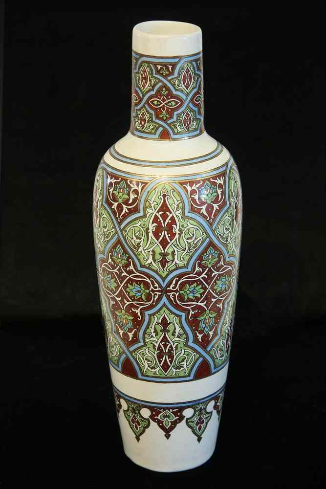 Appraisal: IRANIAN PORCELAIN VASE - Iranian Bottle Form Porcelain Vase with