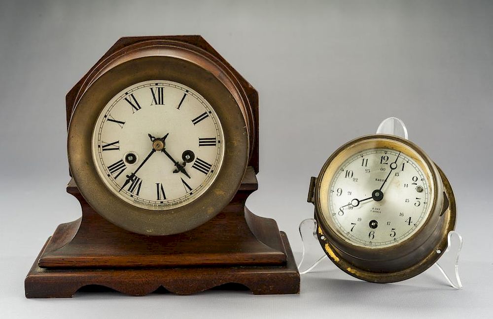 Appraisal: Ship's Clocks Incl Salem Waterbury DESCRIPTION Two ship's clocks Includes