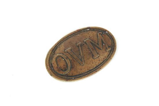 Appraisal: OHIO VOLUNTEER MILITIA CARTRIDGE BOX PLATE Die-struck with lead-filled back