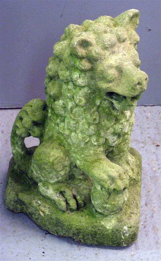 Appraisal: Twentieth century composite stone lion h in