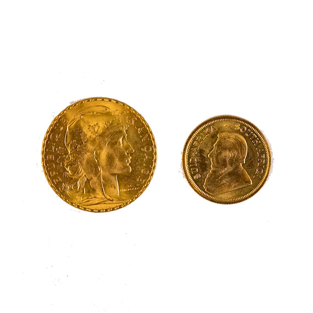 Appraisal: French Gold Rooster th Krugerrand French Gold Rooster Francs gold