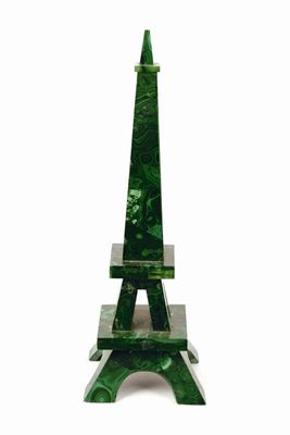 Appraisal: A malachite column possibly modelled on the Eiffel Tower in