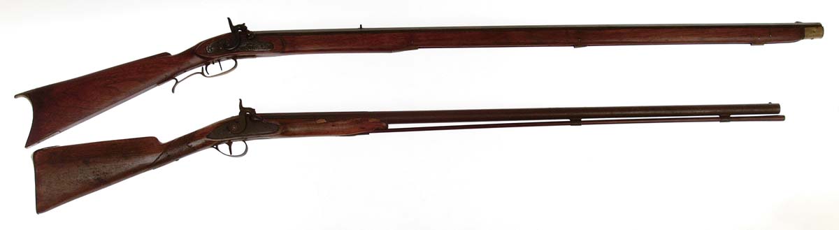 Appraisal: LOT OF TWO PERCUSSION LONG ARMS Late Kentucky rifle Cal