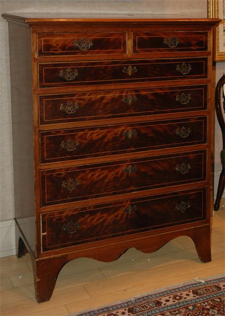 Appraisal: George III Style Inlaid Mahogany Tall Chest Estimate nbsp nbsp