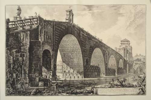 Appraisal: GIOVANNI B PIRANESI Three etchings from the Vedute di Roma