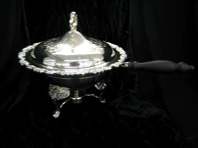 Appraisal: Silverplate Chafing Dish with Stand Burner