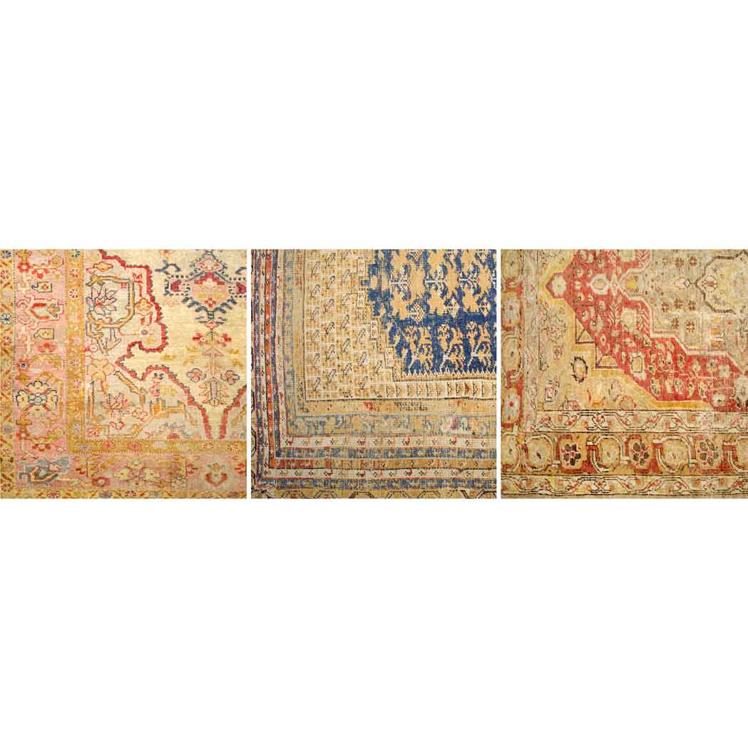 Appraisal: Three Turkish Rugs Comprising a Koulah rug Sevas rug and