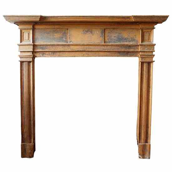 Appraisal: An American Federal Painted Southern Heart Pine Fireplace Surround circa