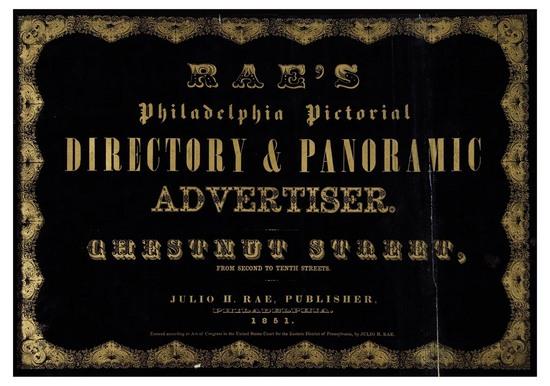 Appraisal: RAE Julio Rae s Philadelphia Pictorial Directory Panoramic Advertiser Chestnut