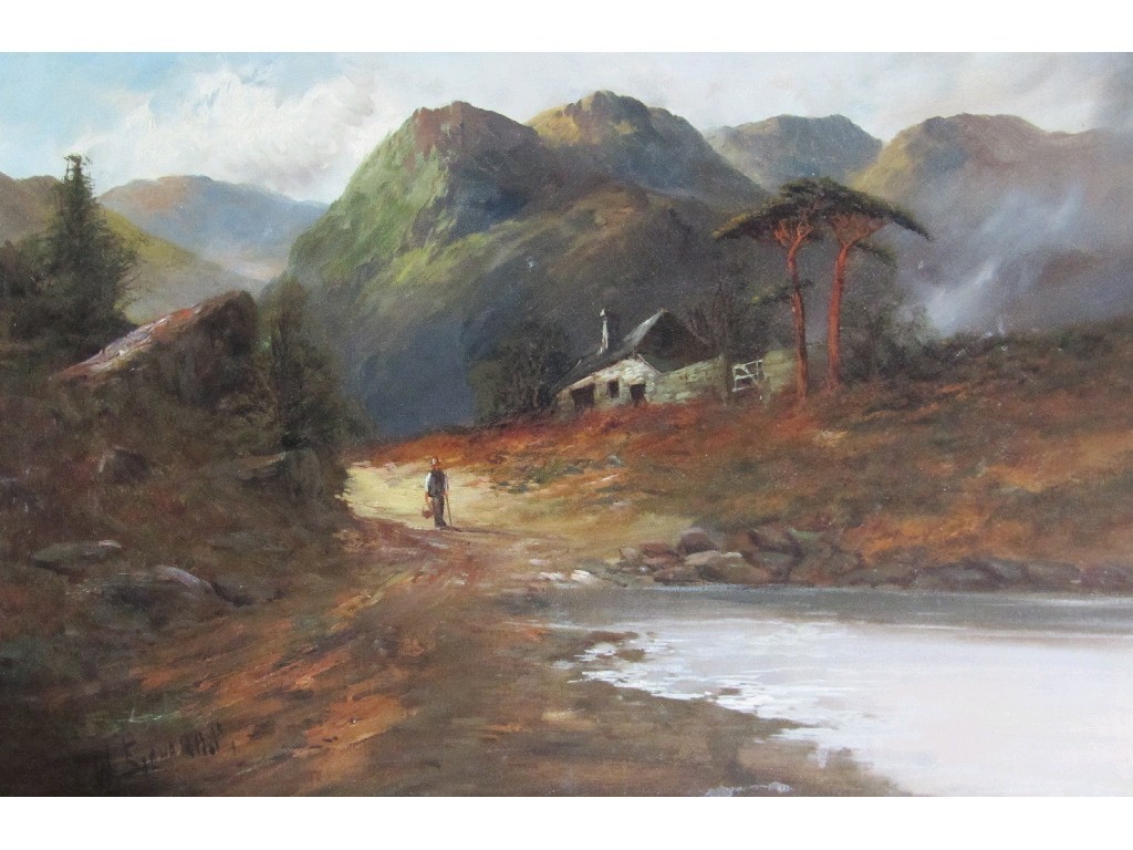 Appraisal: W T RICHARDS ROCKING STONE DUNKELD Oil on relined canvas