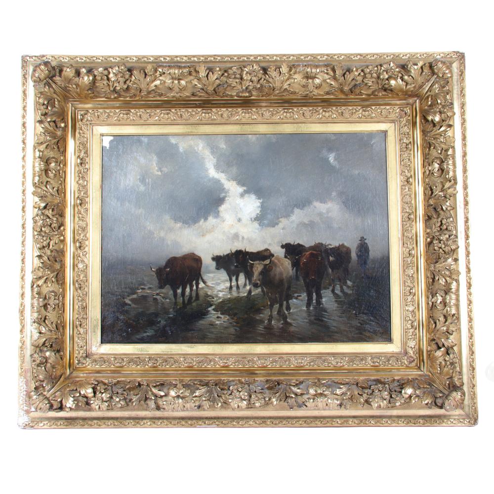 Appraisal: FELIX DE VUILLEFROY FRENCH - ABTRIEB DER KUHE OIL ON