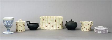 Appraisal: Seventeen Wedgwood Caneware Black Basalt and Jasperware Articles Modern Including