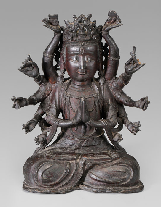 Appraisal: Bronze Figure of Avalokitesvara Chinese th century Ming style old