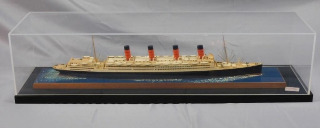 Appraisal: CASED SHIP MODEL OF SS LUSITANIA TH CENTURY Model is