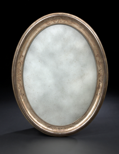 Appraisal: Napoleon III-Style Argente Oval Looking Glass the ovoid plate surrounded