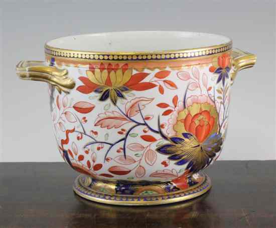 Appraisal: An early th century Derby two handle ice cream pail