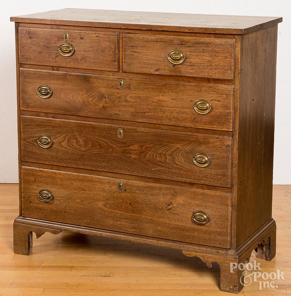 Appraisal: Federal inlaid walnut chest of drawers Federal inlaid walnut chest