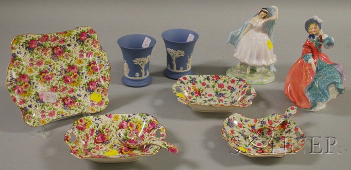 Appraisal: Six Pieces of Royal Winton Tableware Two Royal Doulton Porcelain