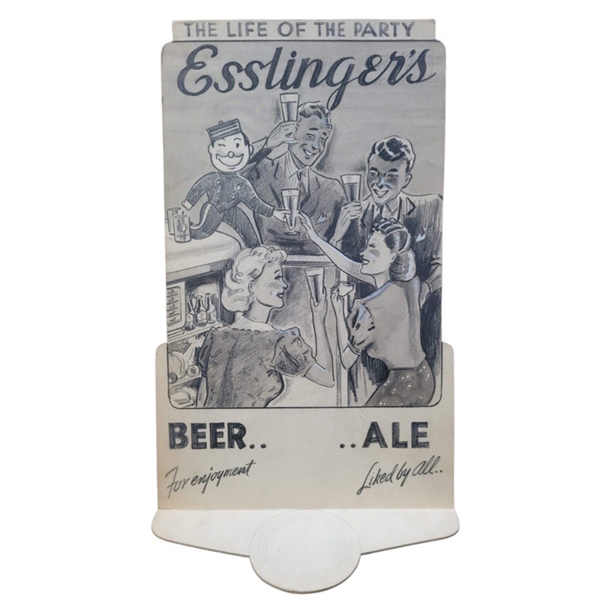 Appraisal: Esslinger Beer Original Sign Concept Artwork UNIQUEReference n aBrewery Esslingers