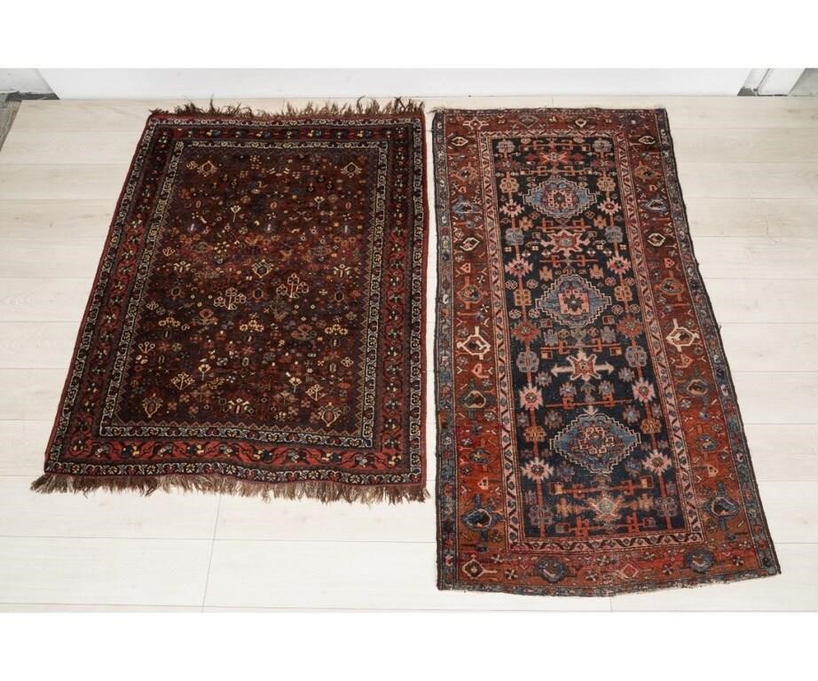 Appraisal: Hamadan center hall carpet ' x ' small patch and