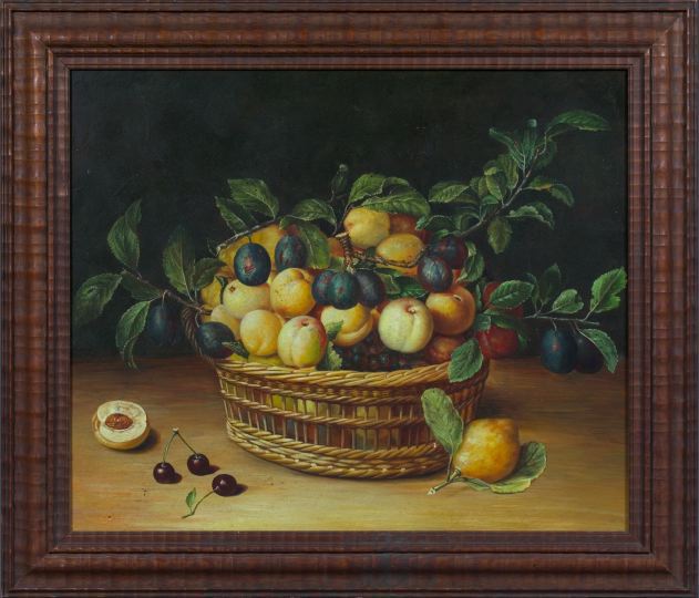 Appraisal: British School Mid- th Century Still Life with Peaches and