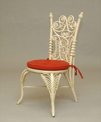 Appraisal: White Wicker Side Chair