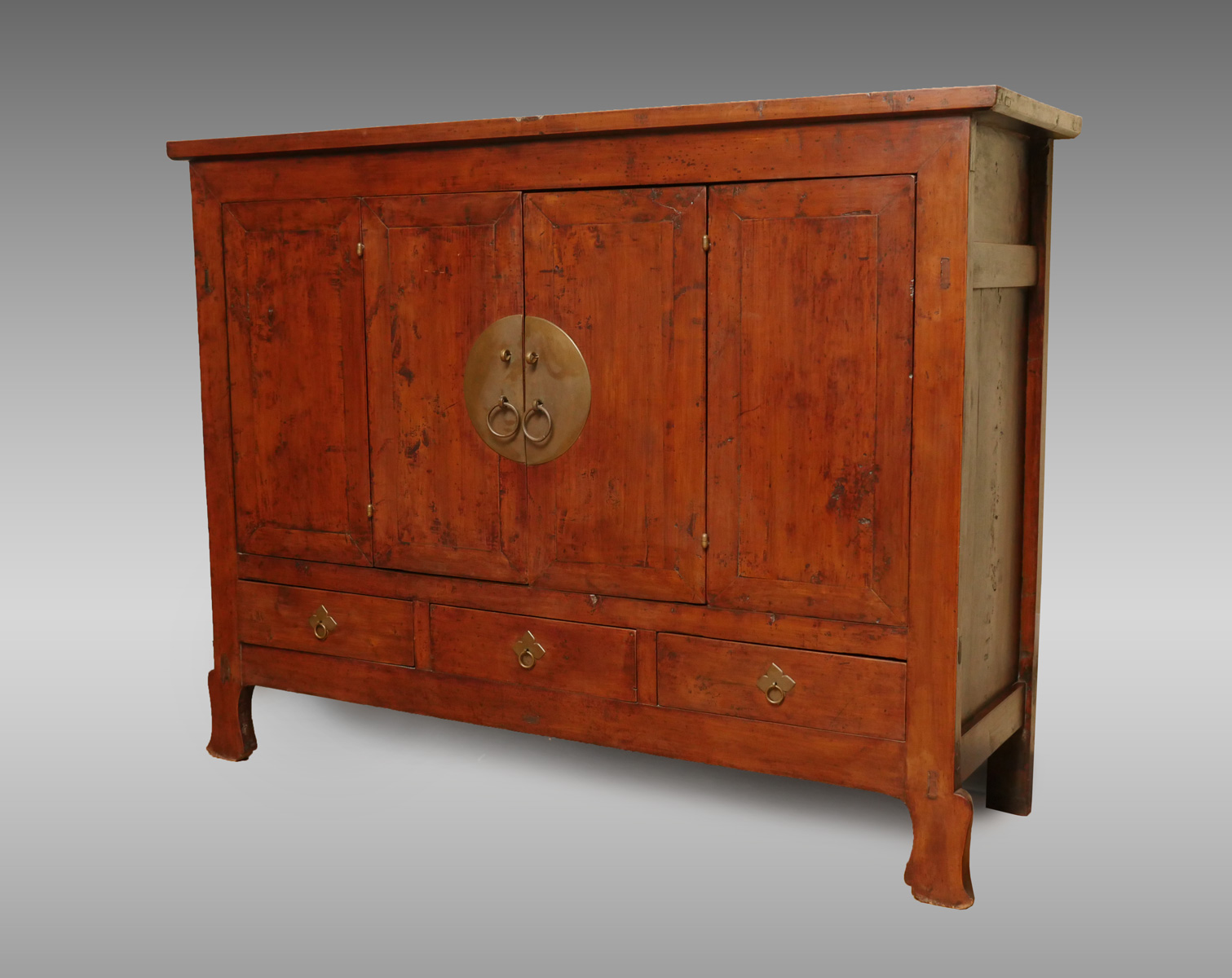 Appraisal: EARLY CHINESE CABINET Genuine antique hand-hewn construction with door upper