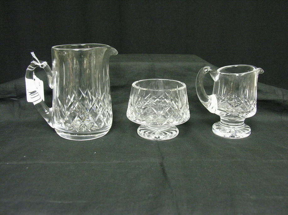 Appraisal: WATERFORD LISMORE PITCHER CREAMER SUGAR Size Pitcher - Creamer -