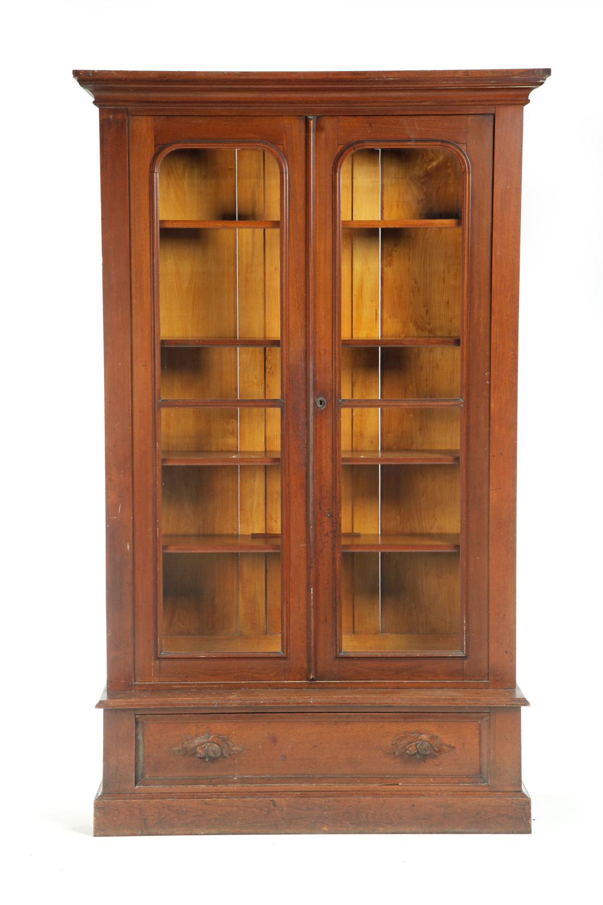 Appraisal: VICTORIAN TWO-PIECE BOOKCASE American th quarter- th century walnut with