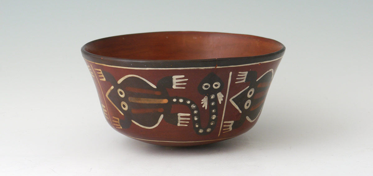 Appraisal: NAZCA FROG BOWL Marked with tape on the bottom ''