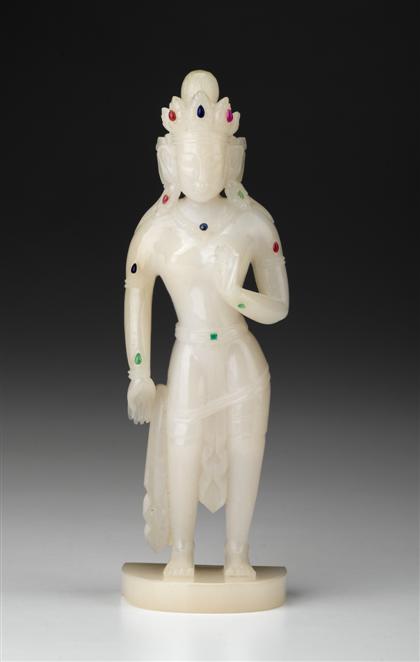 Appraisal: Chinese white jade 'jewelled' tara figure th century