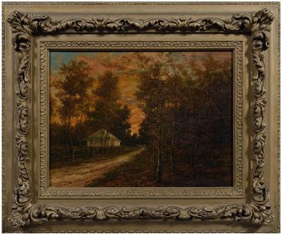 Appraisal: American School painting quot Sunset at Locust Farm Near Lakewood