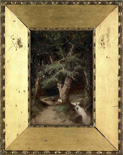 Appraisal: George Washington Nicholson American - oil on panel wooded landscape