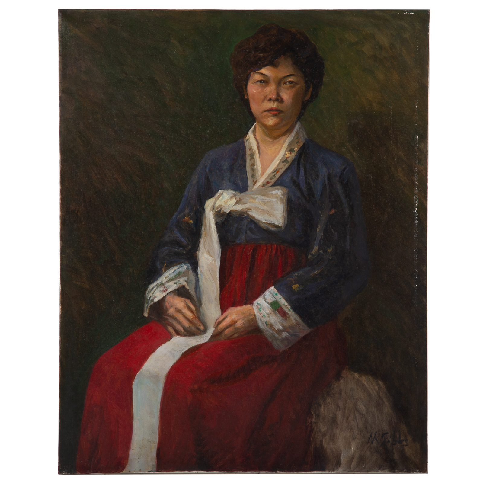 Appraisal: NATHANIEL K GIBBS WOMAN IN KIMONO OIL American - Oil