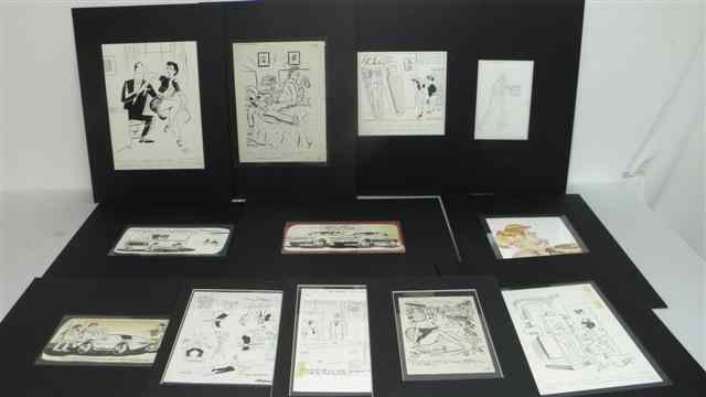 Appraisal: Group lot of assorted risque and other cartoons Also includes