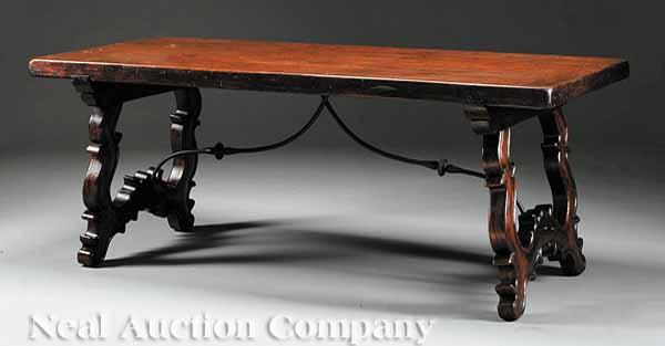 Appraisal: A Carved Mahogany Refectory Table late th early th c