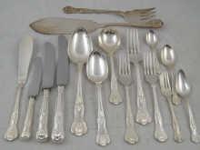 Appraisal: A canteen of silver King's pattern flatware by Walker Hall