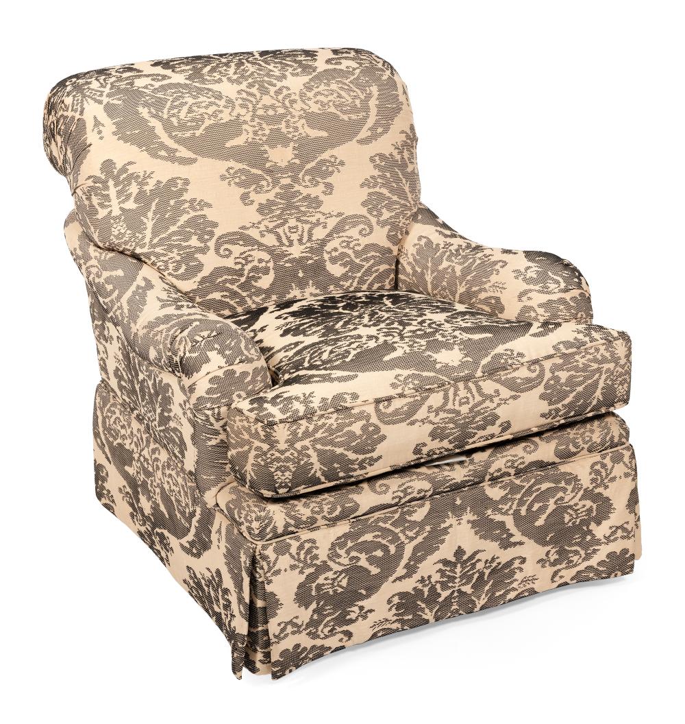 Appraisal: CONTEMPORARY ARMCHAIR BACK HEIGHT SEAT HEIGHT CONTEMPORARY ARMCHAIR Black and