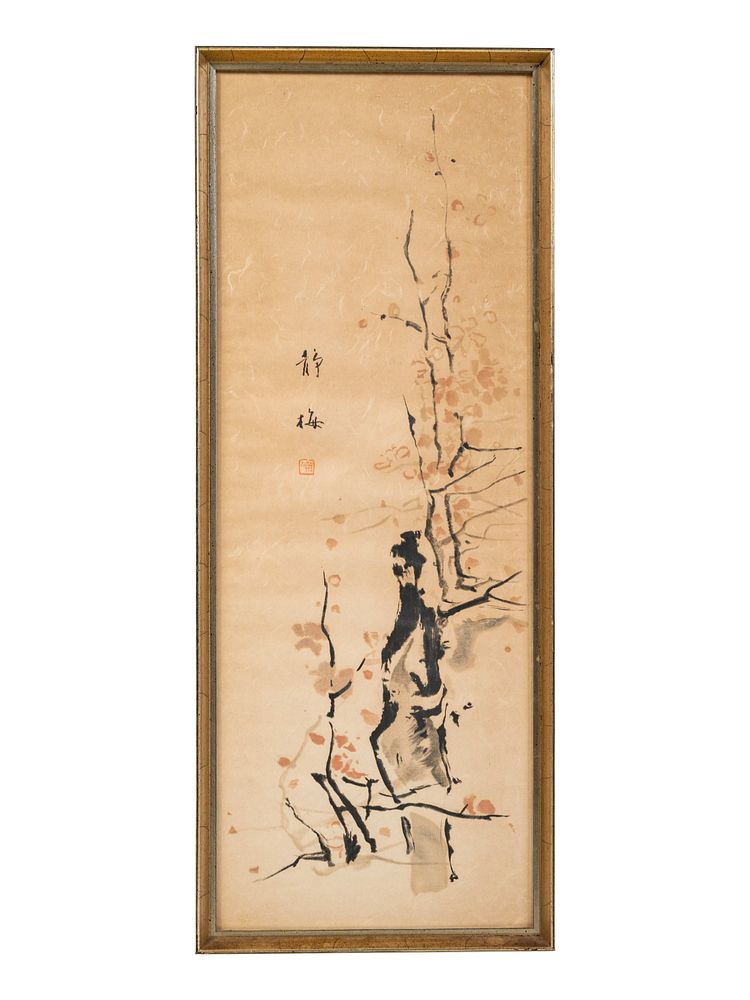 Appraisal: Two Chinese Ink and Color Paintings on Paper and One