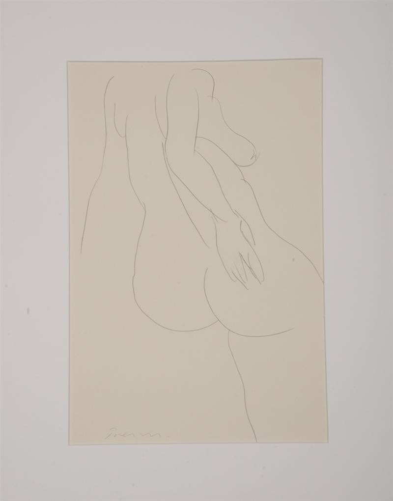 Appraisal: WILLIAM TURNBULL - STANDING NUDE AND SEATED NUDE Two pencil