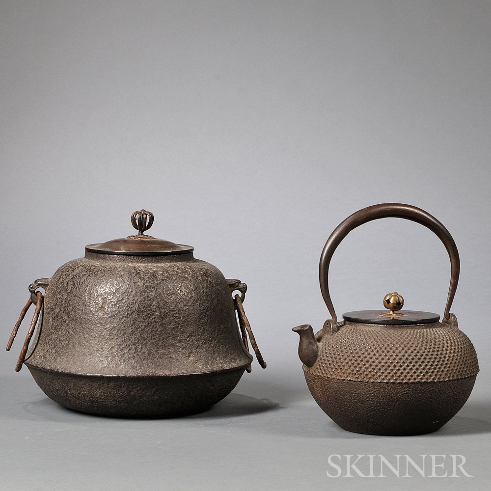 Appraisal: Tetsubin Cast Iron Kettle and Brazier Japan th th century