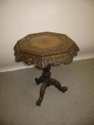 Appraisal: AN ANGLO INDIAN BOMBAY BLACKWOOD TRIPOD TABLE late th century