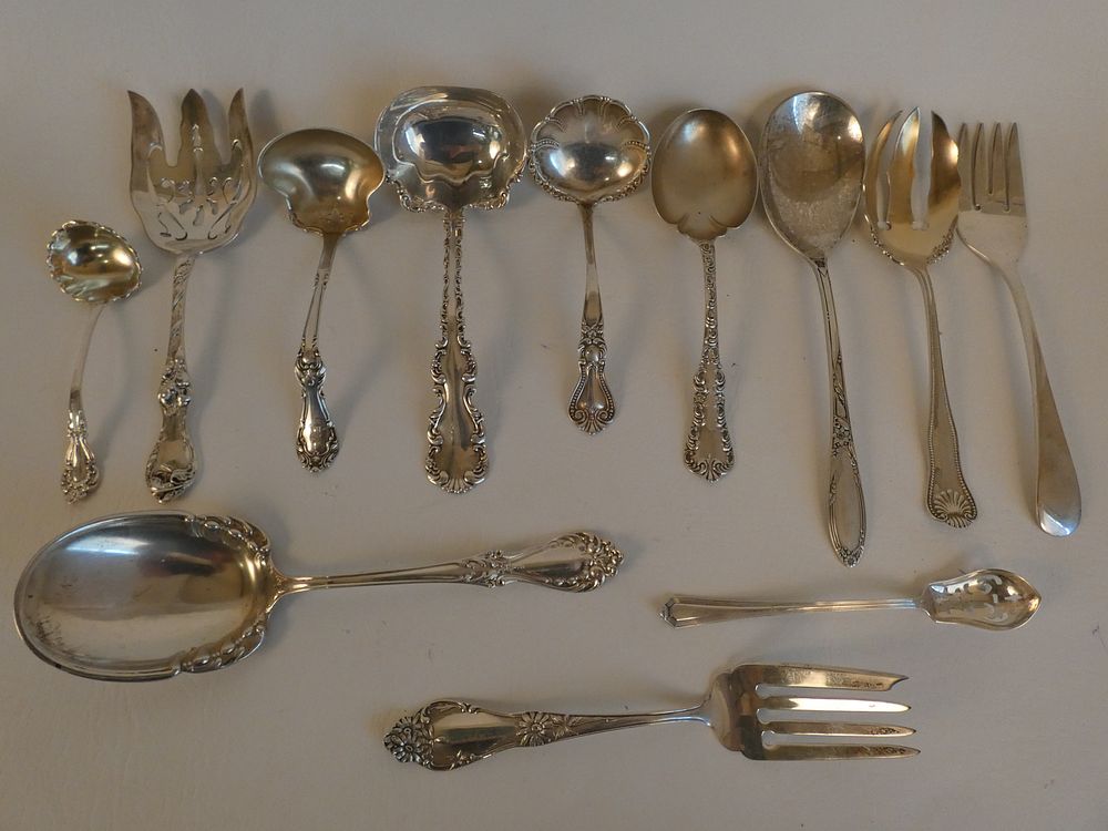 Appraisal: STERLING SERVING PIECES Lot nice sterling silver serving pieces including