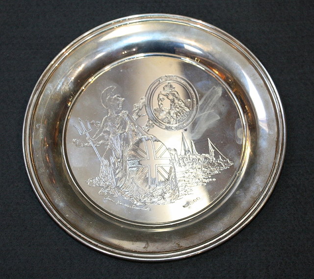 Appraisal: A SILVER COMMEMORATIVE PLATE for the th Anniversary of the