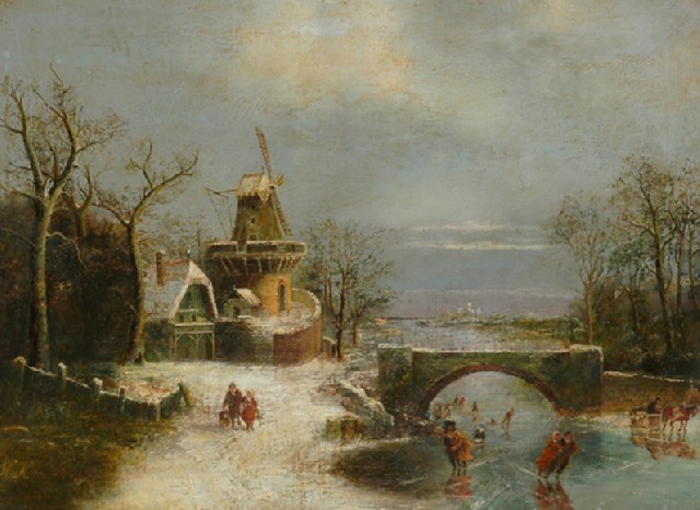 Appraisal: Dutch School th Century Winter Near Amsterdam oil on canvas