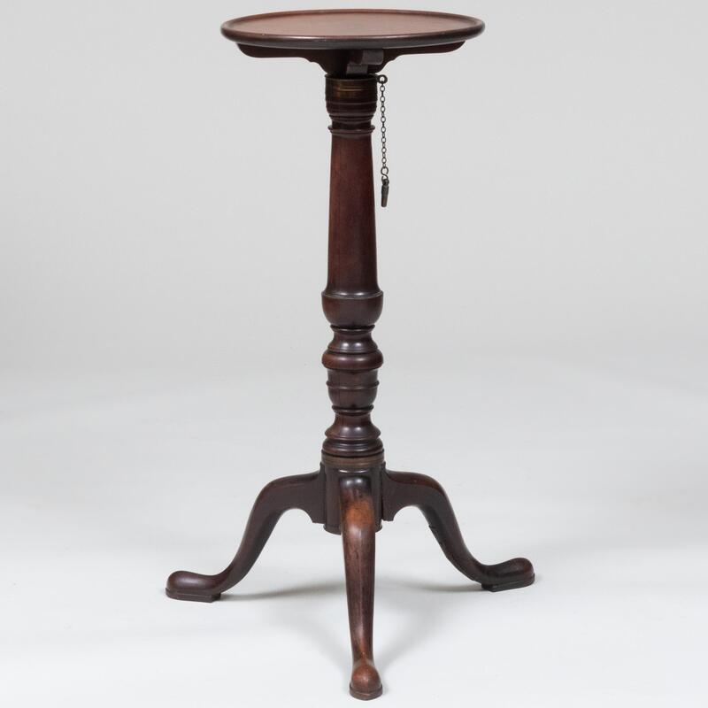 Appraisal: Early George III Mahogany Ratchet Candle Stand x top x